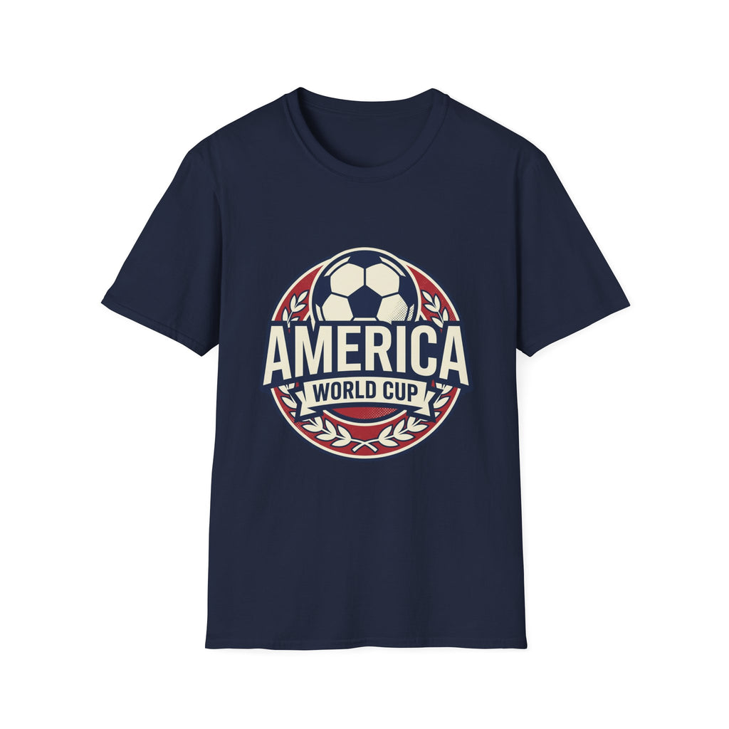 America World Cup Soccer T-Shirt — Retro Soccer Emblem Tee