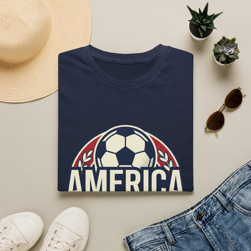 America World Cup Soccer T-Shirt — Retro Soccer Emblem Tee